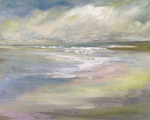 Beach Light II Black Ornate Wood Framed Art Print with Double Matting by Finch, Sheila
