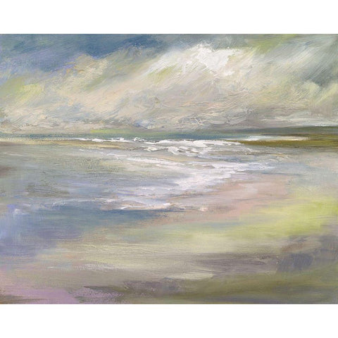 Beach Light II Black Modern Wood Framed Art Print with Double Matting by Finch, Sheila