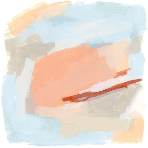 Pastel Swipe II White Modern Wood Framed Art Print by Vess, June Erica