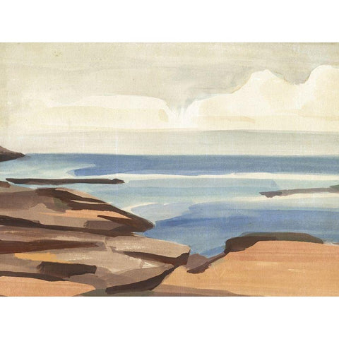 Shore Days I Black Modern Wood Framed Art Print with Double Matting by Warren, Annie
