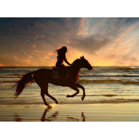 Wave Runners V Black Modern Wood Framed Art Print by PHBurchett