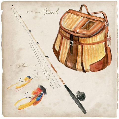 Tackle Box I Gold Ornate Wood Framed Art Print with Double Matting by Parker, Jennifer Paxton