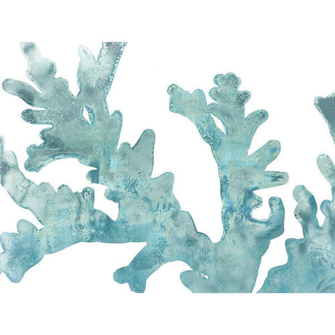 Blue Macro Coral II White Modern Wood Framed Art Print by Vess, June Erica