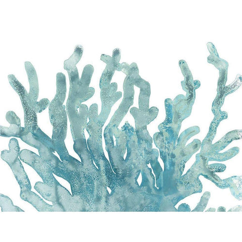 Blue Macro Coral III White Modern Wood Framed Art Print by Vess, June Erica