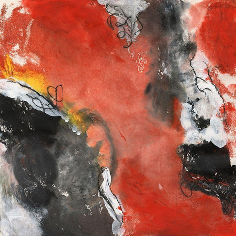 Lava II Black Modern Wood Framed Art Print by Combs, Joyce