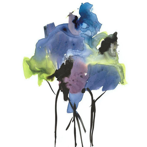 Natures Bouquet I Black Modern Wood Framed Art Print by Combs, Joyce