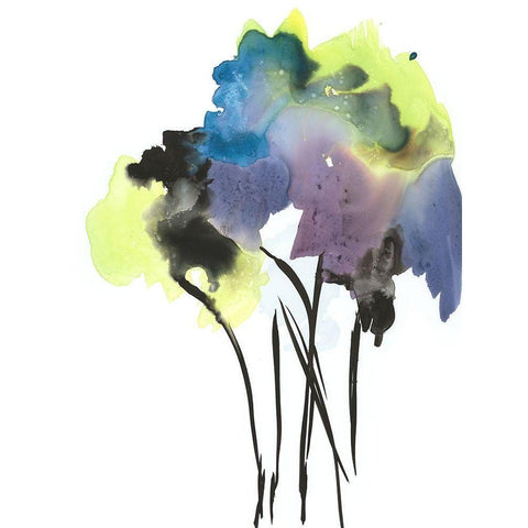 Natures Bouquet II Black Modern Wood Framed Art Print by Combs, Joyce