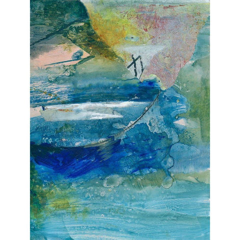 Spring Winds VII Black Modern Wood Framed Art Print with Double Matting by Combs, Joyce