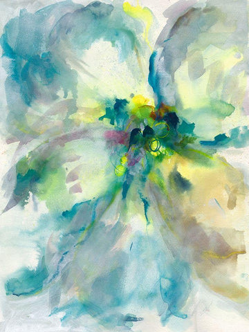 Maybe Petunias II Black Ornate Wood Framed Art Print with Double Matting by Combs, Joyce