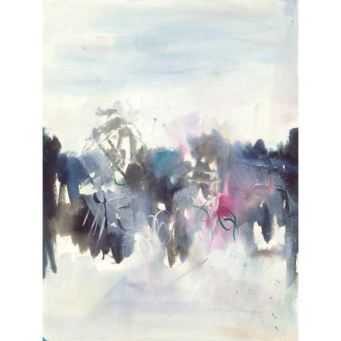 Birds II Black Modern Wood Framed Art Print by Combs, Joyce