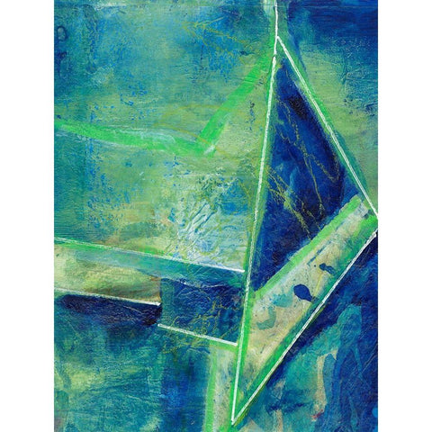 Geometric in Cool II Black Modern Wood Framed Art Print with Double Matting by Combs, Joyce