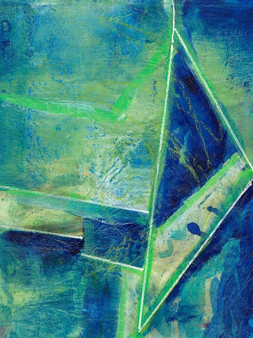 Geometric in Cool II White Modern Wood Framed Art Print with Double Matting by Combs, Joyce