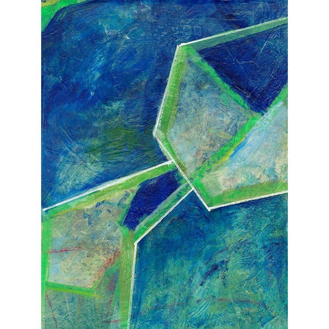Geometric in Cool III Black Modern Wood Framed Art Print by Combs, Joyce