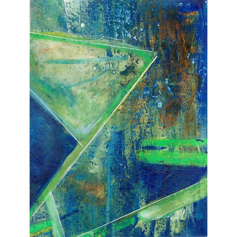 Geometric in Cool VII Black Modern Wood Framed Art Print with Double Matting by Combs, Joyce