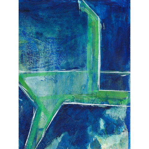 Geometric in Cool VIII White Modern Wood Framed Art Print by Combs, Joyce