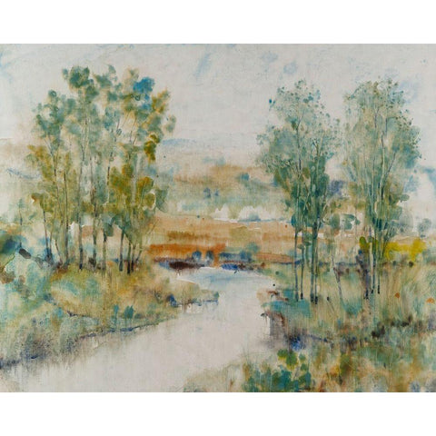 Trees on the Creek II White Modern Wood Framed Art Print by OToole, Tim