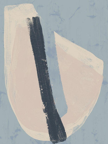 Paper Slice II White Modern Wood Framed Art Print with Double Matting by Vess, June Erica