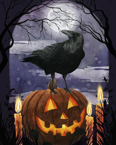 Midnight Magic I Black Ornate Wood Framed Art Print with Double Matting by Popp, Grace