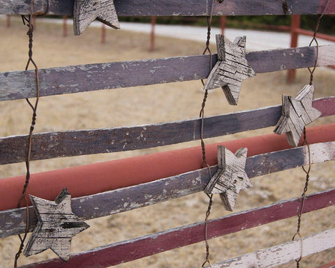 Stars And Stripes White Modern Wood Framed Art Print with Double Matting by Jasper, Sisa