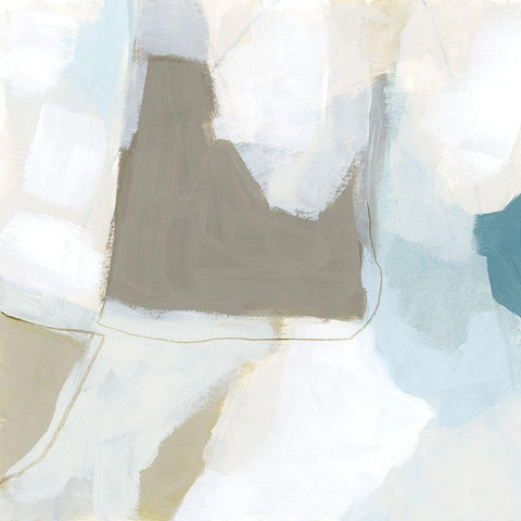 Mist Shapes II White Modern Wood Framed Art Print with Double Matting by Vess, June Erica