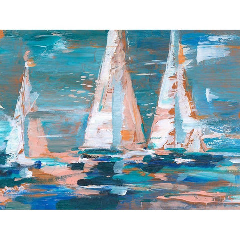 Pop Regatta II White Modern Wood Framed Art Print by Harper, Ethan