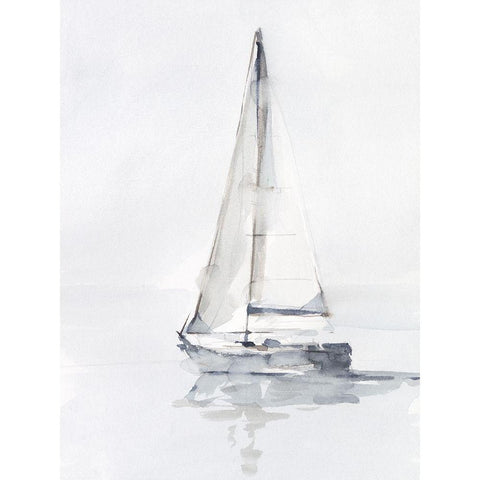 Misty Harbor I Black Modern Wood Framed Art Print with Double Matting by Harper, Ethan