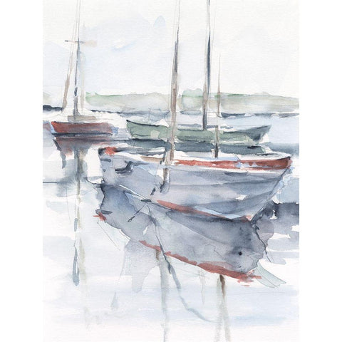 Watercolor Harbor Study I Black Modern Wood Framed Art Print with Double Matting by Harper, Ethan