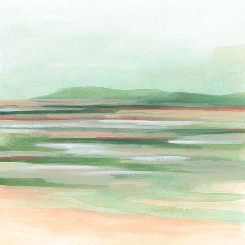 Tranquil Inlet II White Modern Wood Framed Art Print by Vess, June Erica