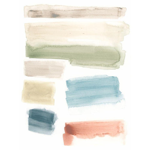 Watercolor Swatches I Black Modern Wood Framed Art Print by Vess, June Erica