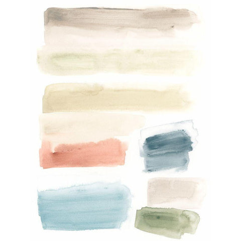 Watercolor Swatches II White Modern Wood Framed Art Print by Vess, June Erica