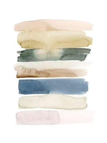 Faint Swatches II White Modern Wood Framed Art Print with Double Matting by Popp, Grace