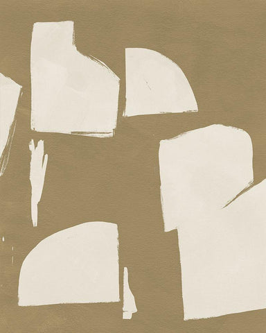 Chunky Abstract IV White Modern Wood Framed Art Print with Double Matting by Green, Jacob