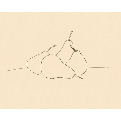 Fruit Line Drawing III Black Modern Wood Framed Art Print with Double Matting by Barnes, Victoria