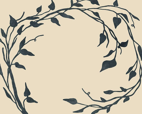 Tendril Swirl II Black Ornate Wood Framed Art Print with Double Matting by Vess, June Erica