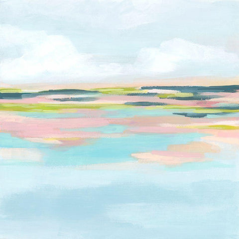 Candy Cove II White Modern Wood Framed Art Print by Vess, June Erica