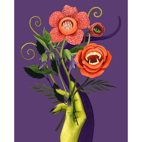 Monstrous Plants II Black Modern Wood Framed Art Print by Popp, Grace