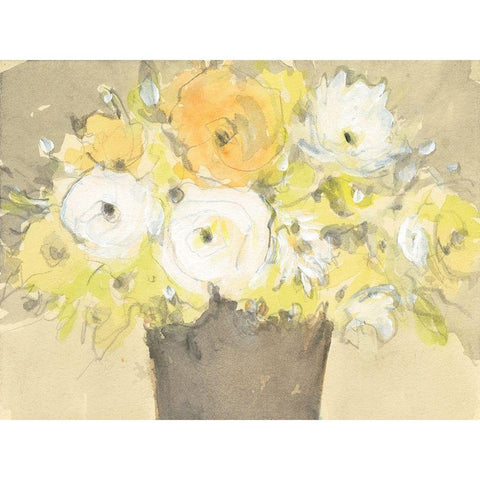 Table Bouquet I White Modern Wood Framed Art Print by Dixon, Samuel