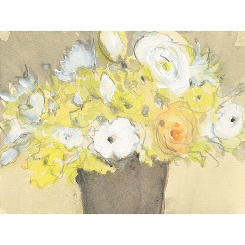 Table Bouquet II White Modern Wood Framed Art Print by Dixon, Samuel