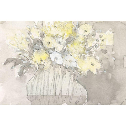 Vintage Blossoms I White Modern Wood Framed Art Print by Dixon, Samuel