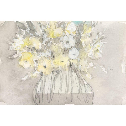 Vintage Blossoms II White Modern Wood Framed Art Print by Dixon, Samuel
