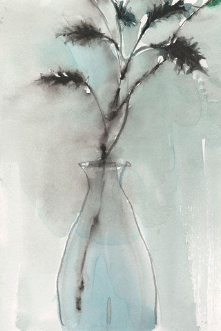 Soft Ferns I Black Ornate Wood Framed Art Print with Double Matting by Dixon, Samuel