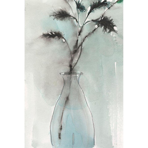 Soft Ferns I Black Modern Wood Framed Art Print with Double Matting by Dixon, Samuel