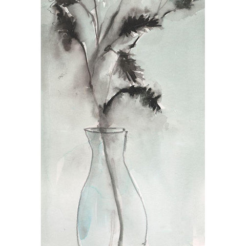 Soft Ferns II White Modern Wood Framed Art Print by Dixon, Samuel