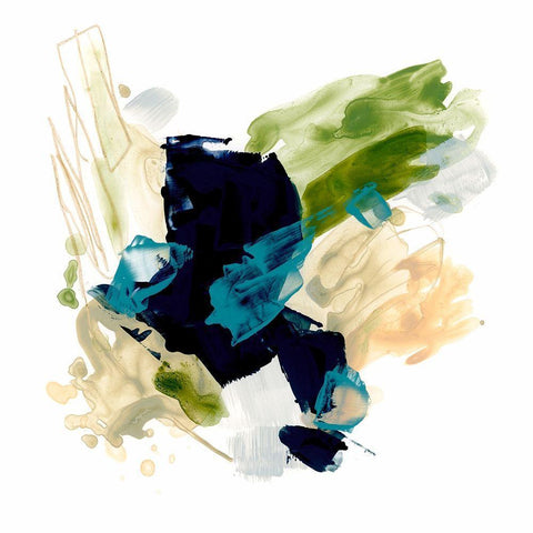 Palette Motion I White Modern Wood Framed Art Print with Double Matting by Vess, June Erica