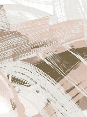 Earthtone Swipe I White Modern Wood Framed Art Print with Double Matting by Vess, June Erica