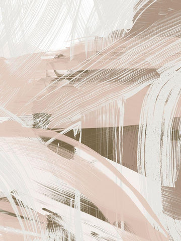 Earthtone Swipe II White Modern Wood Framed Art Print with Double Matting by Vess, June Erica