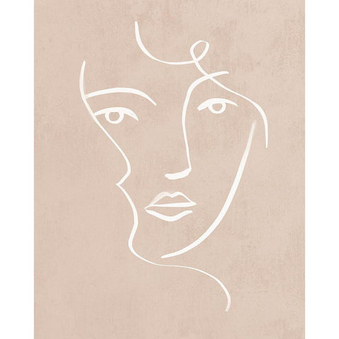 Curly Face I Black Modern Wood Framed Art Print with Double Matting by Barnes, Victoria