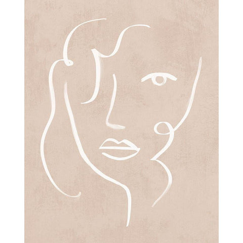 Curly Face II White Modern Wood Framed Art Print by Barnes, Victoria