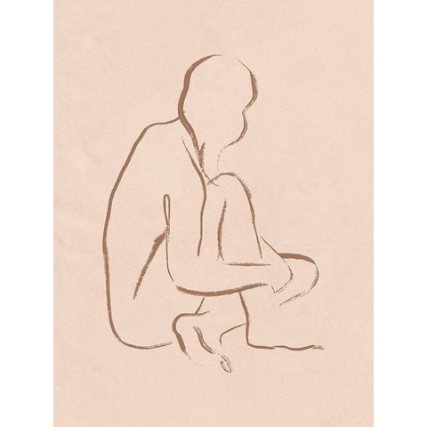 Sketched Pose I Black Modern Wood Framed Art Print with Double Matting by Barnes, Victoria