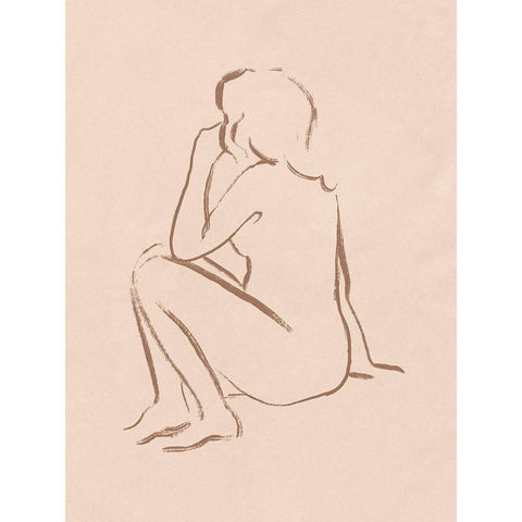 Sketched Pose II Black Modern Wood Framed Art Print by Barnes, Victoria